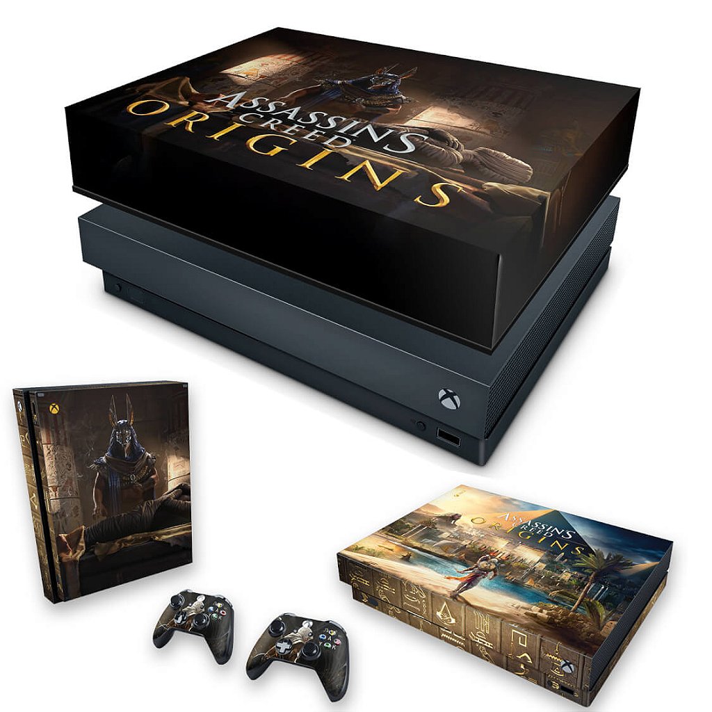 KIT Capa Anti Poeira e Skin Anti-Rage Xbox One X - Assassin's Creed: Origins
