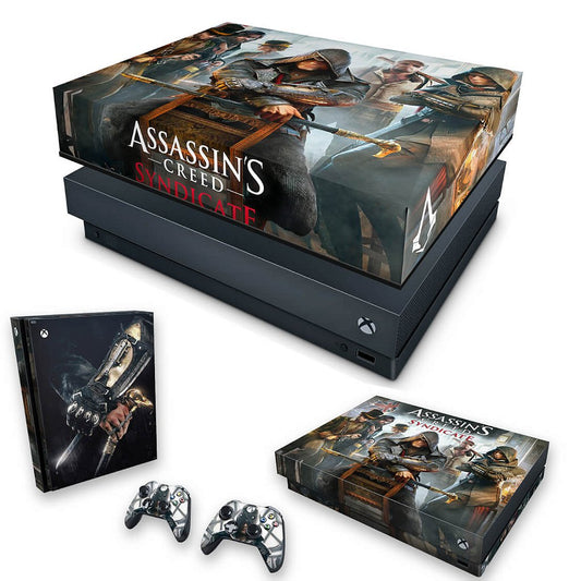 KIT Capa Anti Poeira e Skin Anti-Rage Xbox One X - Assassin's Creed Syndicate