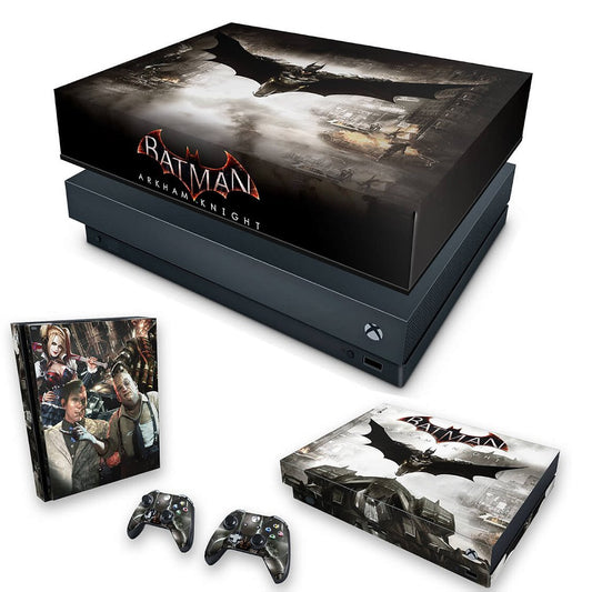 KIT Capa Anti Poeira e Skin Anti-Rage Xbox One X - Batman Arkham Knight
