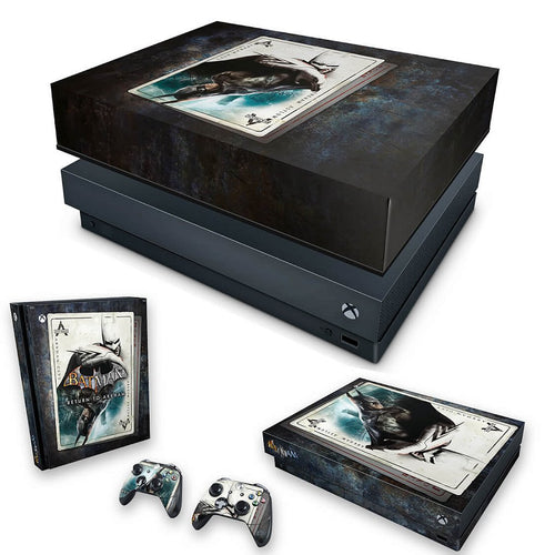 KIT Capa Anti Poeira e Skin Anti-Rage Xbox One X - Batman Return to Arkham