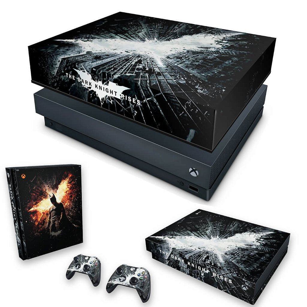 KIT Capa Anti Poeira e Skin Anti-Rage Xbox One X - Batman - The Dark Knight