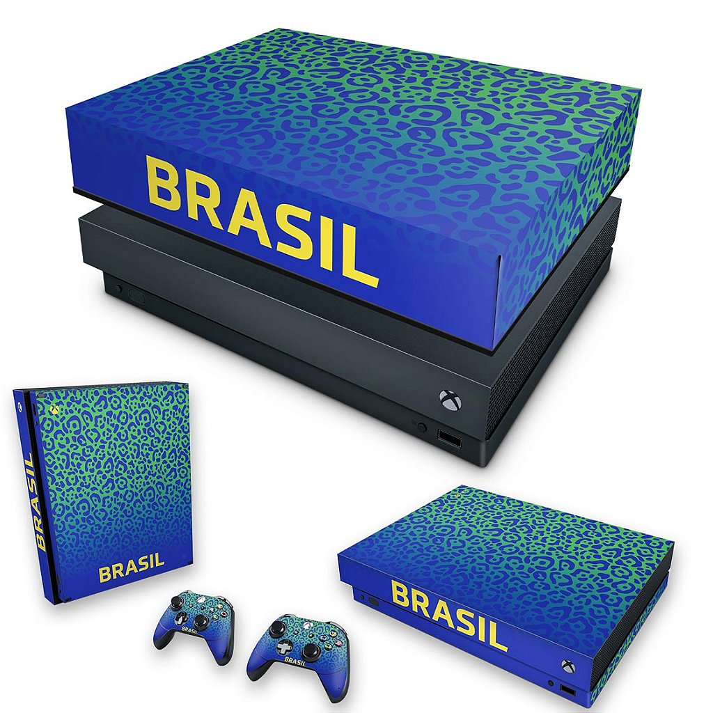 KIT Capa Anti Poeira e Skin Anti-Rage Xbox One X - Brasil