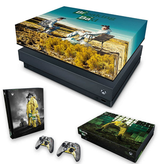 KIT Capa Anti Poeira e Skin Anti-Rage Xbox One X - Breaking Bad