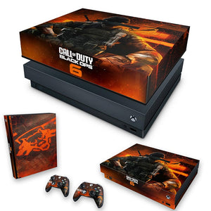 KIT Capa Anti Poeira e Skin Anti-Rage Xbox One X - Call of Duty Black Ops 6