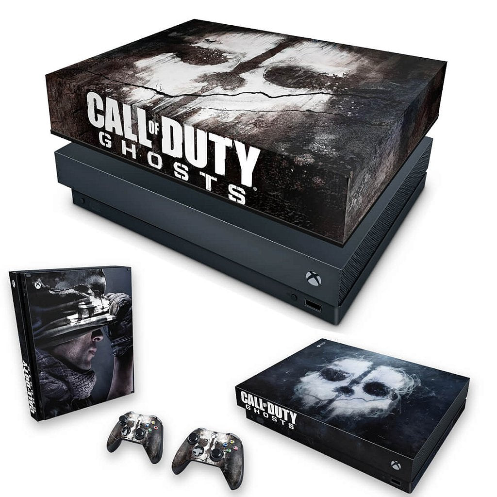 KIT Capa Anti Poeira e Skin Anti-Rage Xbox One X - Call of Duty Ghosts