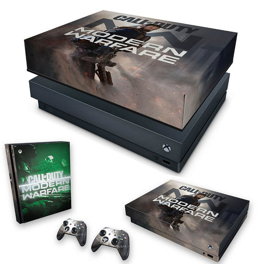 KIT Xbox One X Skin Anti-Rage e Capa Anti Poeira - Call Of Duty Modern Warfare