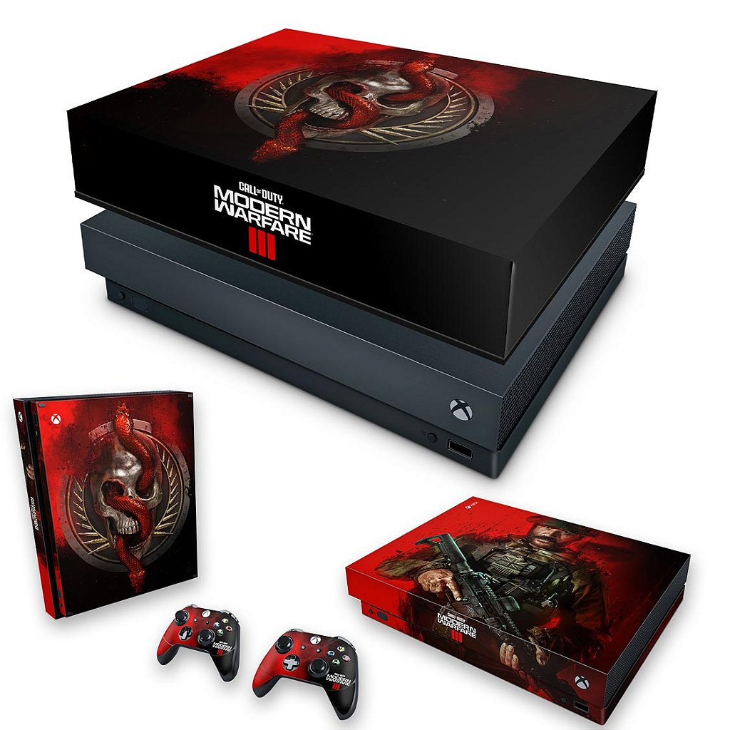 KIT Xbox One X Skin Anti-Rage e Capa Anti Poeira - Call Of Duty Modern Warfare III