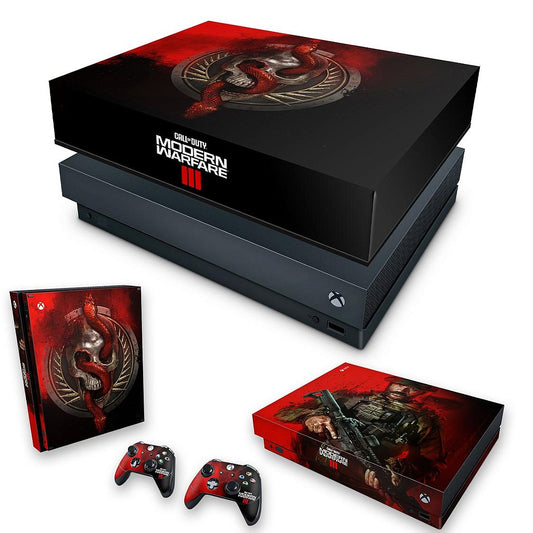 KIT Xbox One X Skin Anti-Rage e Capa Anti Poeira - Call Of Duty Modern Warfare III