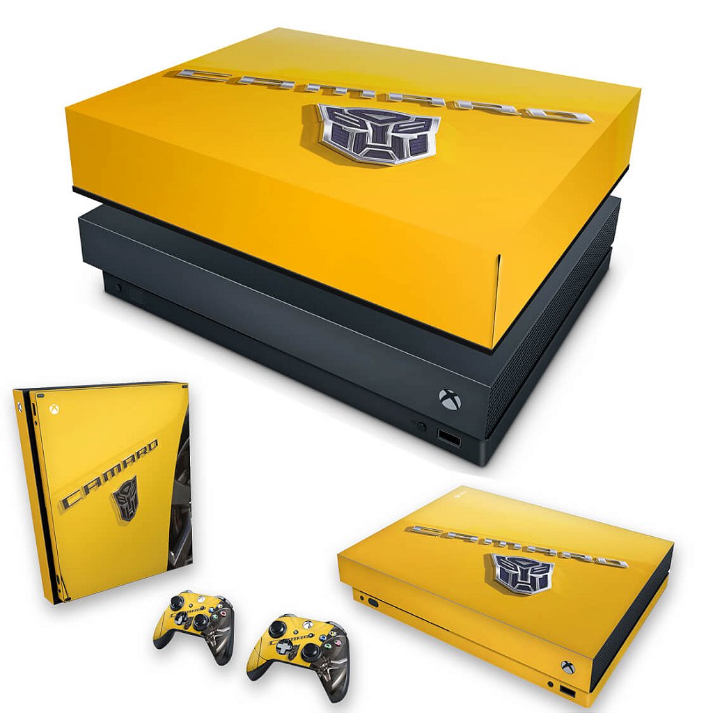 KIT Capa Anti Poeira e Skin Anti-Rage Xbox One X - Camaro - Transformers