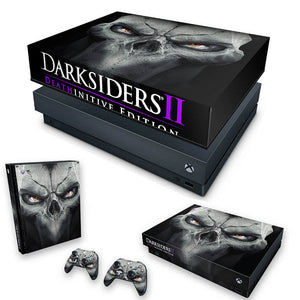KIT Capa Anti Poeira e Skin Anti-Rage Xbox One X - Darksiders 2 Deathinitive Edition