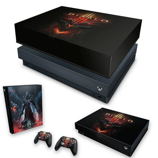 KIT Capa Anti Poeira e Skin Anti-Rage Xbox One X - Diablo