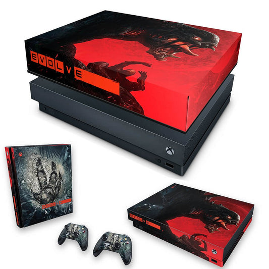 KIT Capa Anti Poeira e Skin Anti-Rage Xbox One X - Evolve