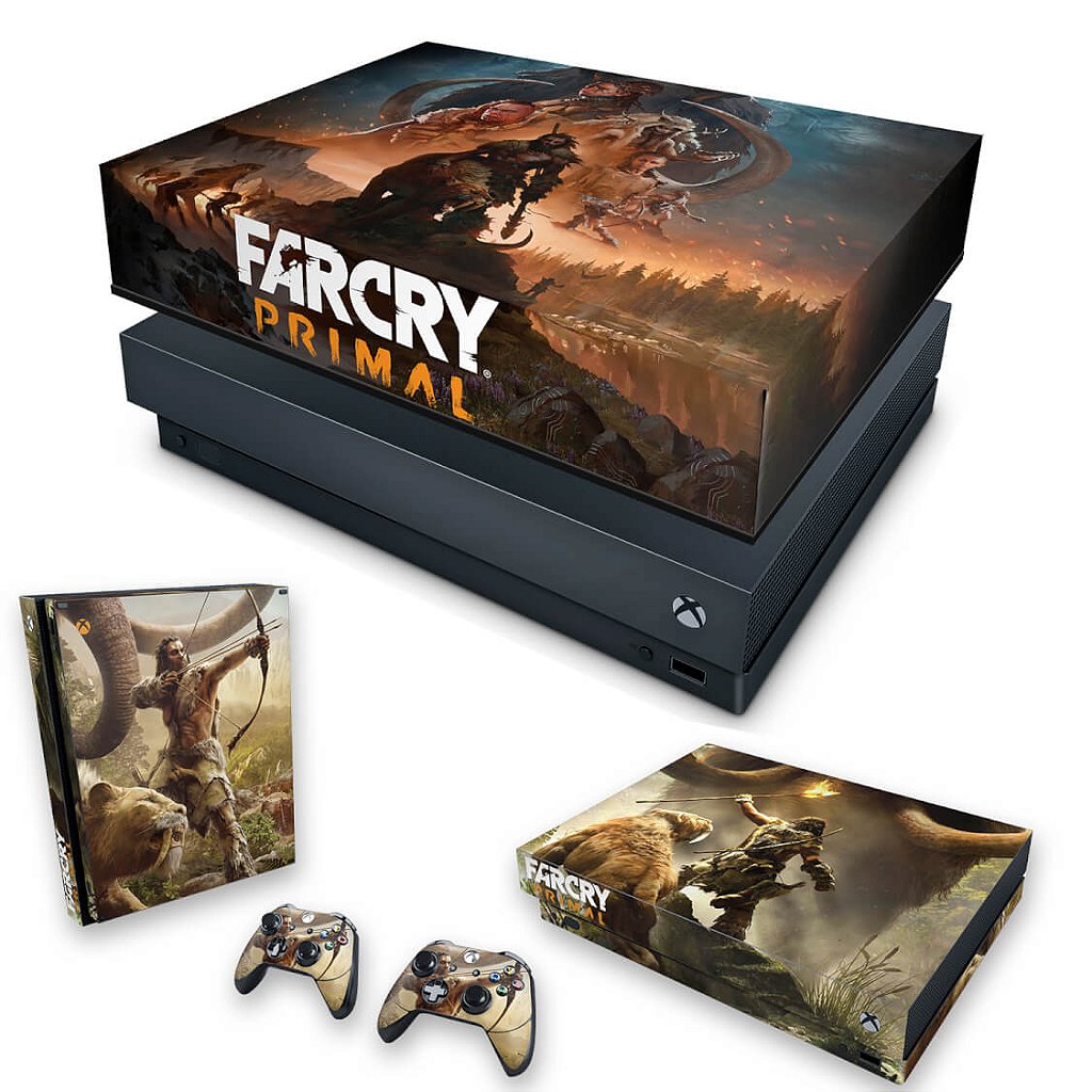 KIT Capa Anti Poeira e Skin Anti-Rage Xbox One X - Far Cry Primal