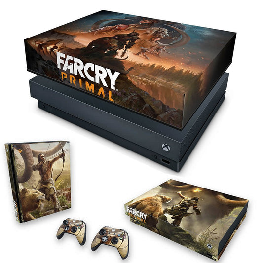 KIT Capa Anti Poeira e Skin Anti-Rage Xbox One X - Far Cry Primal