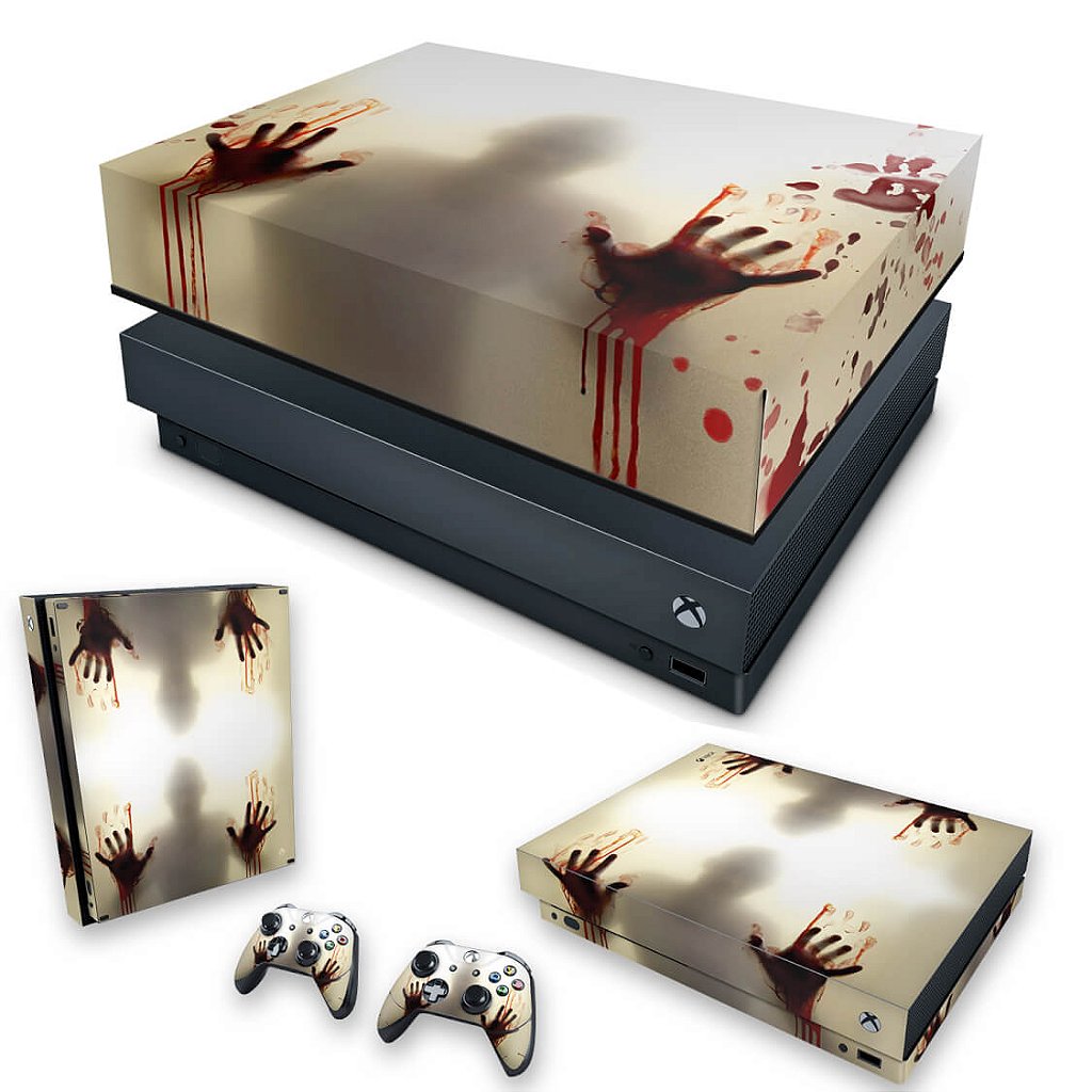 KIT Capa Anti Poeira e Skin Anti-Rage Xbox One X - Fear The Walking Dead