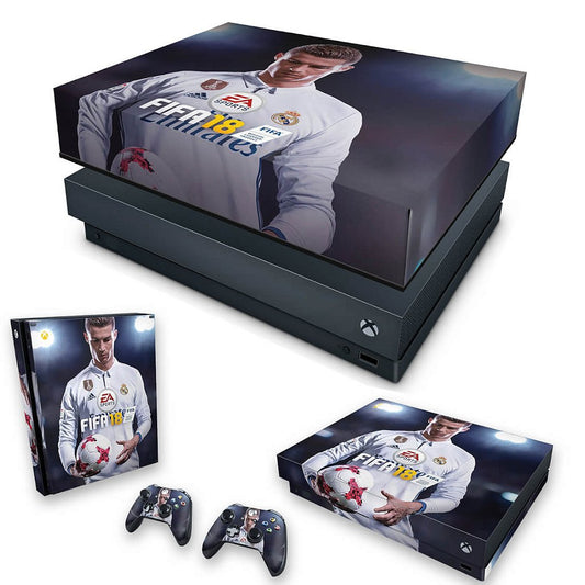 KIT Capa Anti Poeira e Skin Anti-Rage Xbox One X - FIFA 18