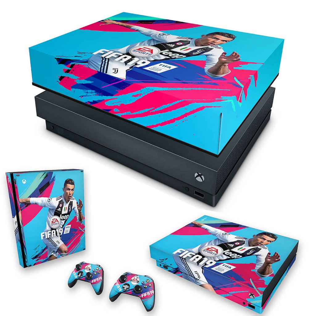 KIT Capa Anti Poeira e Skin Anti-Rage Xbox One X - FIFA 19
