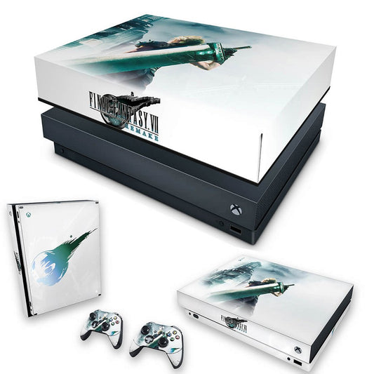 KIT Xbox One X Skin Anti-Rage e Capa Anti Poeira - Final Fantasy 7 Remake