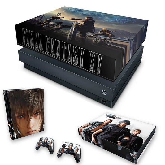 KIT Capa Anti Poeira e Skin Anti-Rage Xbox One X - Final Fantasy XV #B