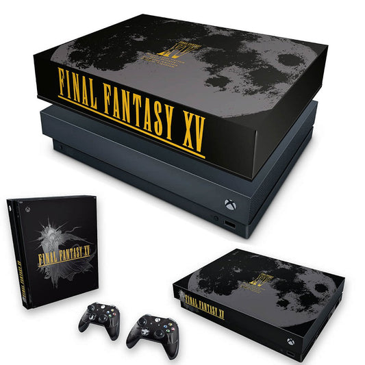 KIT Xbox One X Skin Anti-Rage e Capa Anti Poeira - Final Fantasy XV Bundle