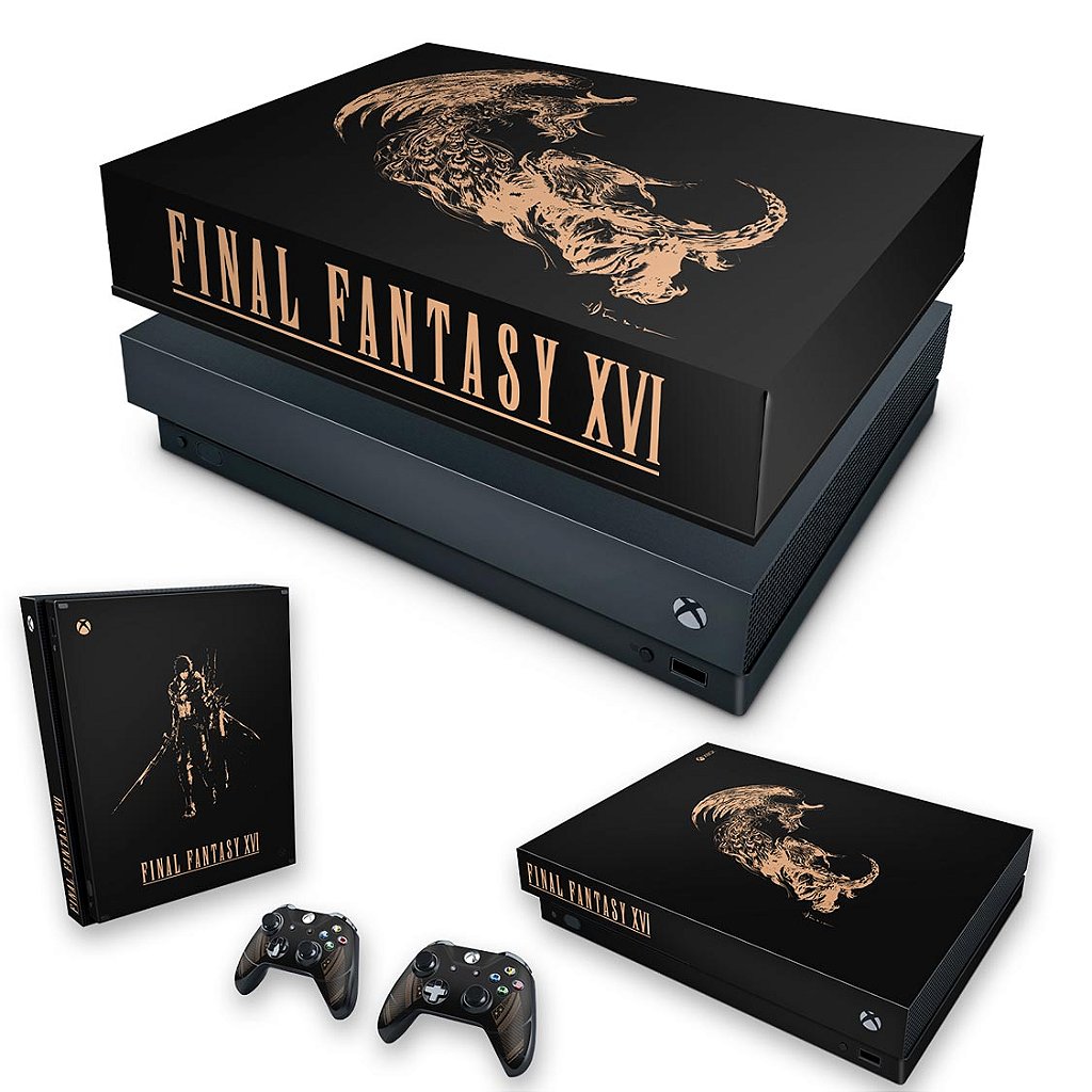 KIT Xbox One X Skin Anti-Rage e Capa Anti Poeira - Final Fantasy XVI Edition