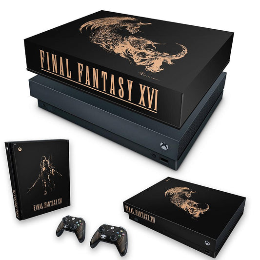 KIT Xbox One X Skin Anti-Rage e Capa Anti Poeira - Final Fantasy XVI Edition