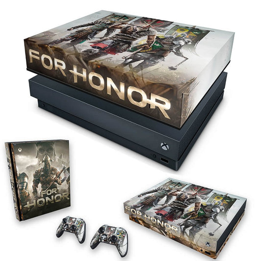 KIT Capa Anti Poeira e Skin Anti-Rage Xbox One X - For Honor