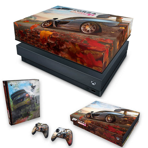 KIT Capa Anti Poeira e Skin Anti-Rage Xbox One X - Forza Horizon 4