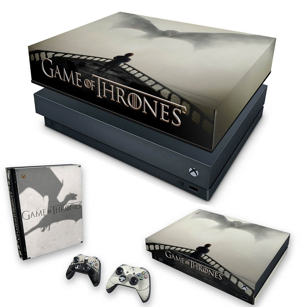 KIT Capa Anti Poeira e Skin Anti-Rage Xbox One X - Game of Thrones #B