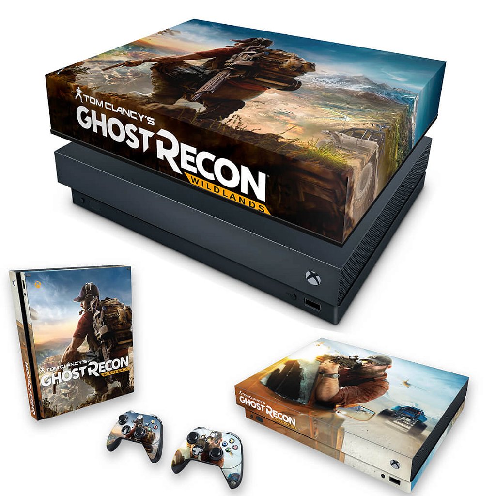 KIT Capa Anti Poeira e Skin Anti-Rage Xbox One X - Ghost Recon Wildlands