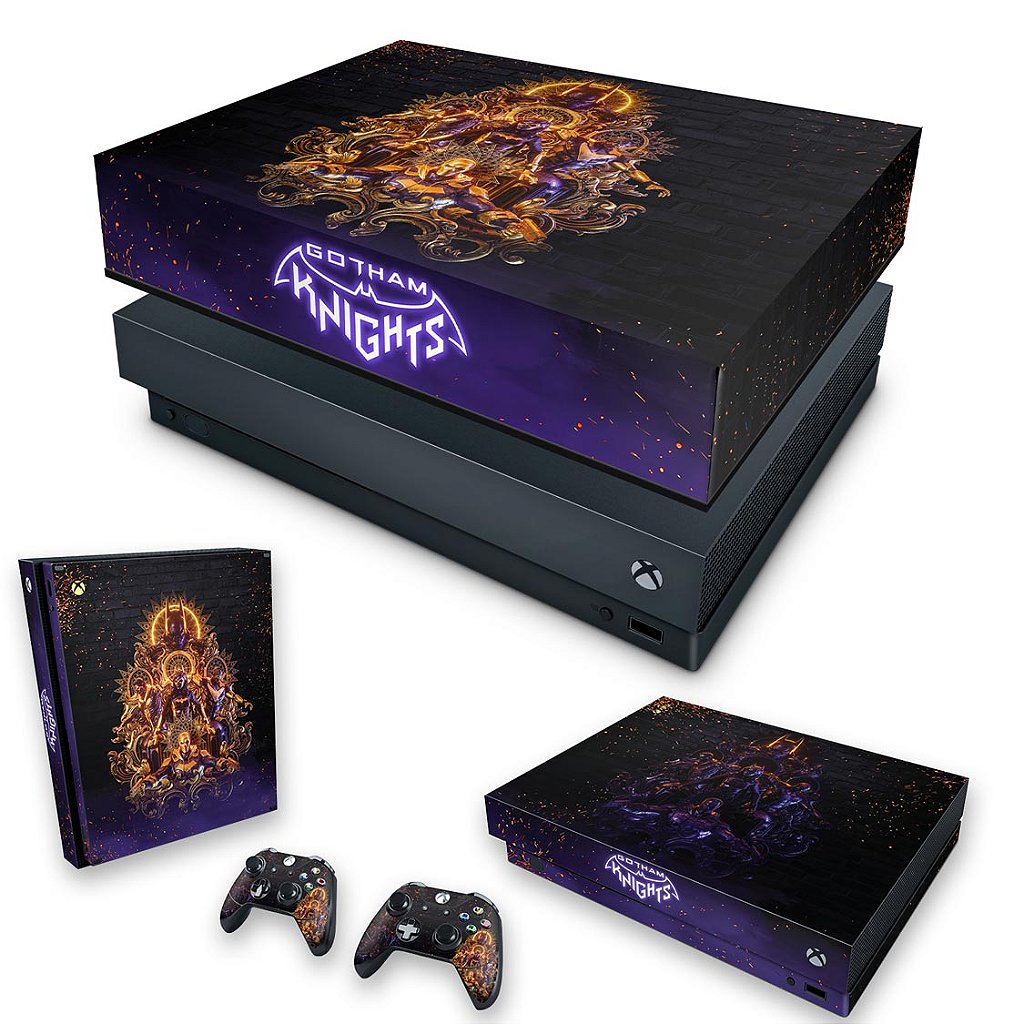 KIT Xbox One X Skin Anti-Rage e Capa Anti Poeira - Gotham Knights