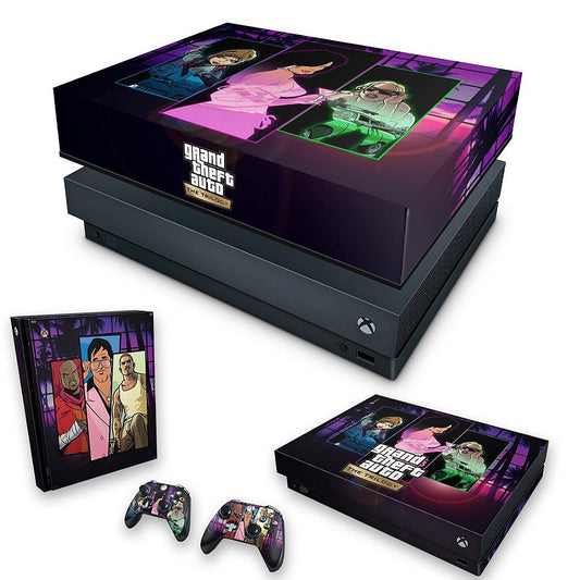 KIT Xbox One X Skin Anti-Rage e Capa Anti Poeira - GTA The Trilogy