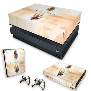 KIT Capa Anti Poeira e Skin Anti-Rage Xbox One X - Halo 5: Guardians #A