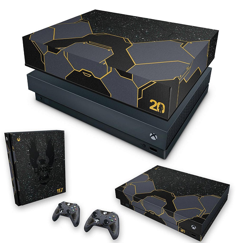KIT Xbox One X Skin Anti-Rage e Capa Anti Poeira - Halo Infinite Bundle