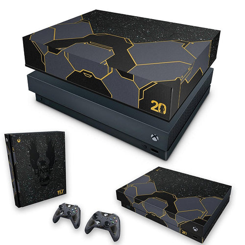 KIT Capa Anti Poeira e Skin Anti-Rage Xbox One X - Halo Infinite Bundle