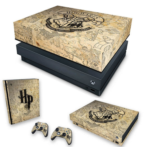 KIT Capa Anti Poeira e Skin Anti-Rage Xbox One X - Harry Potter