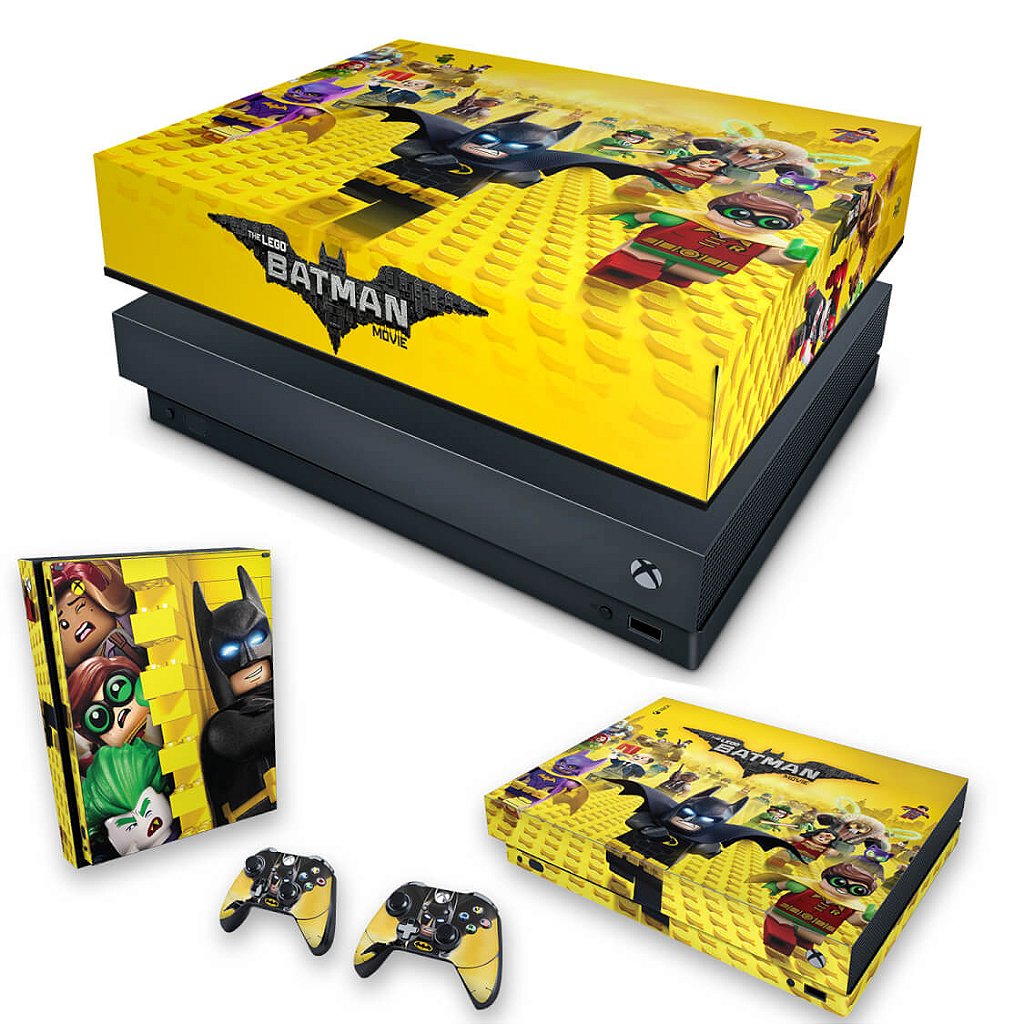 KIT Capa Anti Poeira e Skin Anti-Rage Xbox One X - Lego Batman