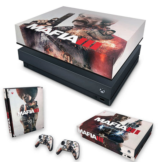 KIT Capa Anti Poeira e Skin Anti-Rage Xbox One X - Mafia 3