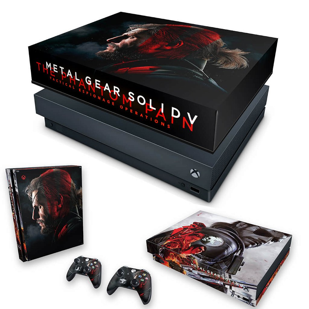 KIT Capa Anti Poeira e Skin Anti-Rage Xbox One X - Metal Gear Solid 5: The Phantom Pain