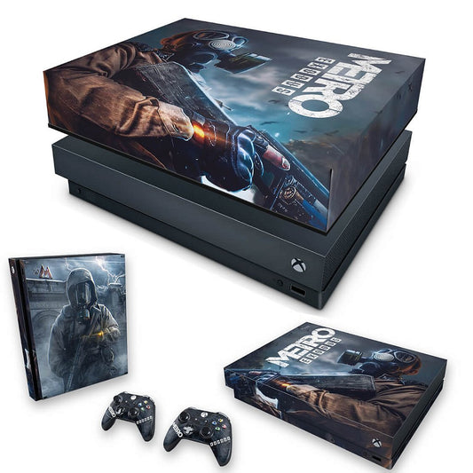 KIT Xbox One X Skin Anti-Rage e Capa Anti Poeira - Metro Exodus