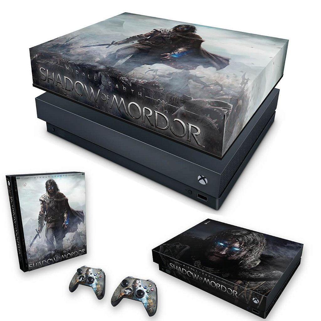 KIT Capa Anti Poeira e Skin Anti-Rage Xbox One X - Middle Earth: Shadow of Mordor
