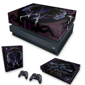 KIT Capa Anti Poeira e Skin Anti-Rage Xbox One X - Pantera Negra