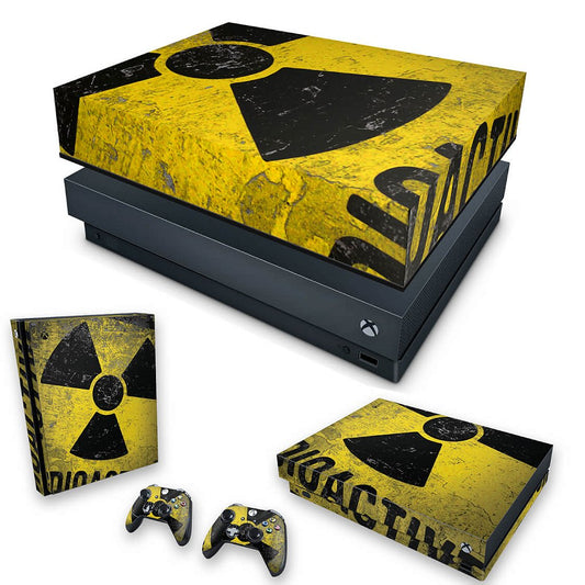 KIT Capa Anti Poeira e Skin Anti-Rage Xbox One X - Radioativo