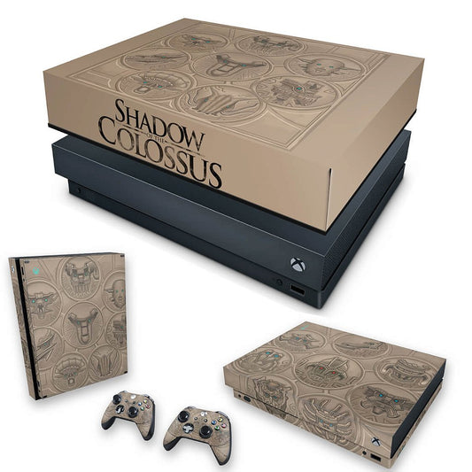 KIT Capa Anti Poeira e Skin Anti-Rage Xbox One X - Shadow Of The Colossus