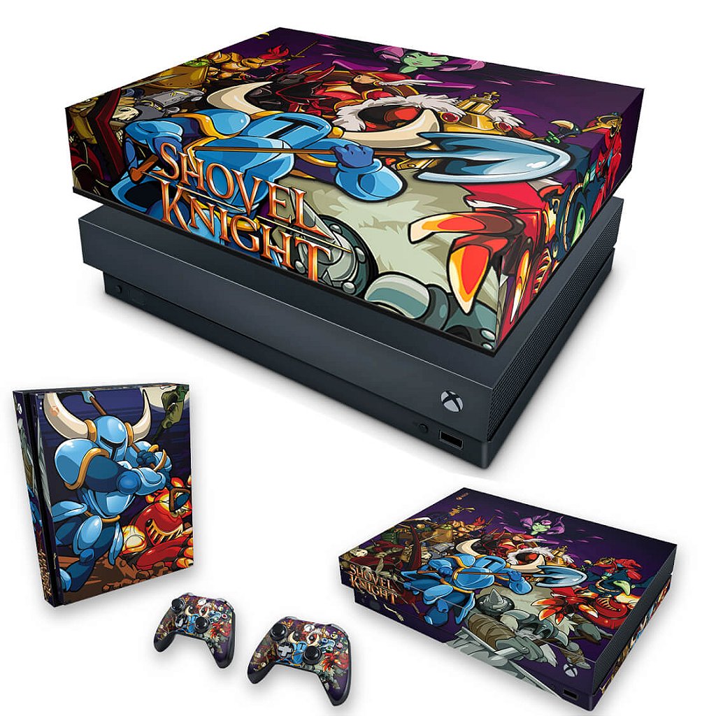KIT Capa Anti Poeira e Skin Anti-Rage Xbox One X - Shovel Knight