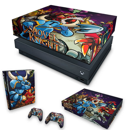 KIT Capa Anti Poeira e Skin Anti-Rage Xbox One X - Shovel Knight
