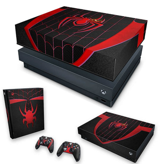KIT Xbox One X Skin Anti-Rage e Capa Anti Poeira - Spider-Man: Miles Morales