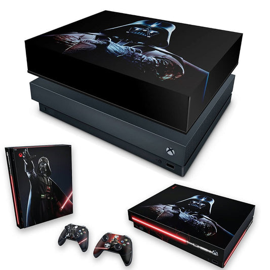 KIT Capa Anti Poeira e Skin Anti-Rage Xbox One X - Star Wars - Darth Vader