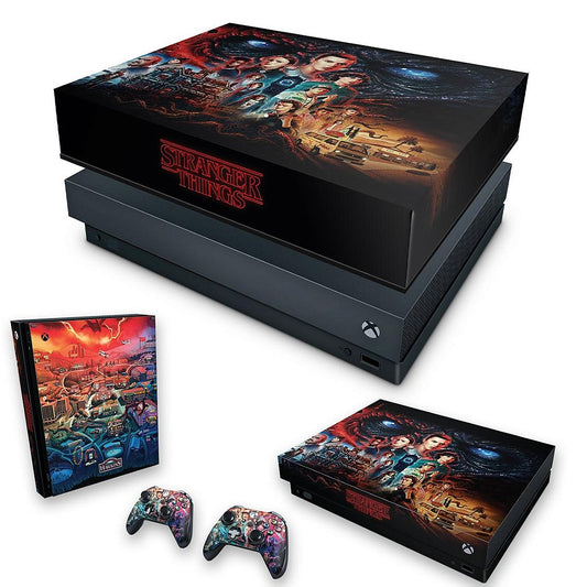 KIT Xbox One X Skin Anti-Rage e Capa Anti Poeira - Stranger Things