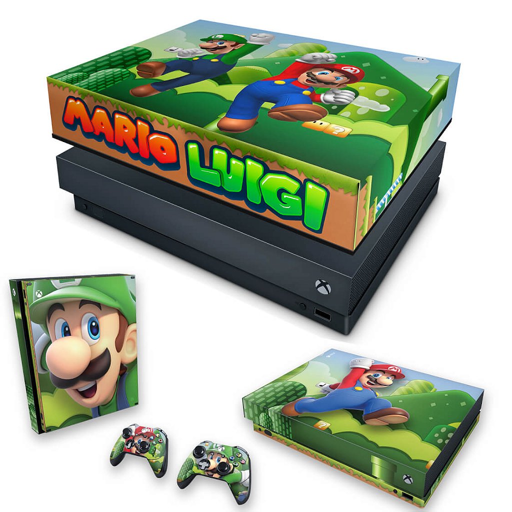 KIT Capa Anti Poeira e Skin Anti-Rage Xbox One X - Super Mario Bros